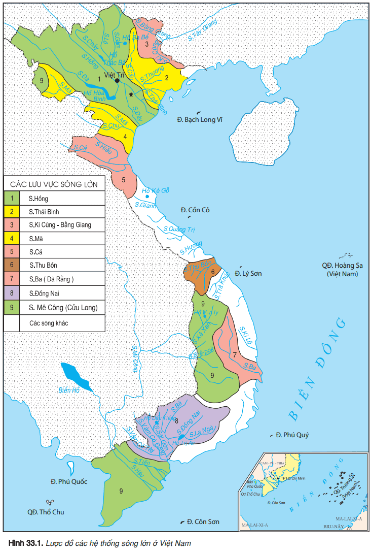 Bản đồ các dòng sông Việt Nam