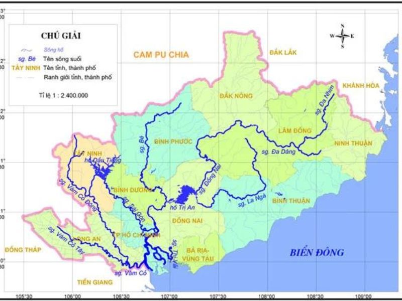 Bản đồ các dòng sông Việt Nam