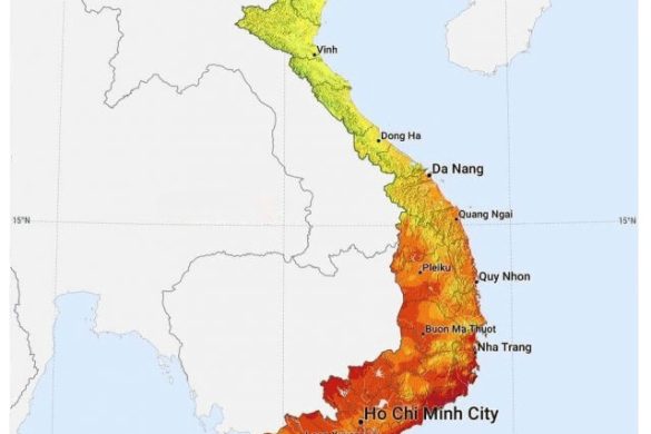 Bản đồ bức xạ mặt trời tại Việt Nam cập nhật 2024